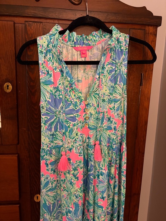Lilly Pulitzer Dresses & Skirts - Lily PulitzerB bight Floral Maxi Dress in Pink, Aqua & Blue, worn once.